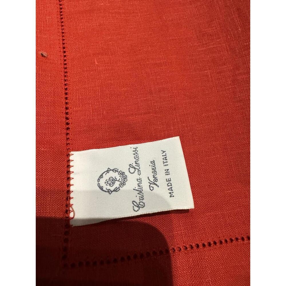 100% linen table runner Made In Venice Italy Red